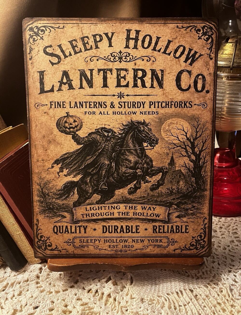 Sleepy Hollow Lantern Co., Halloween, Handcrafted Sign / Plaque